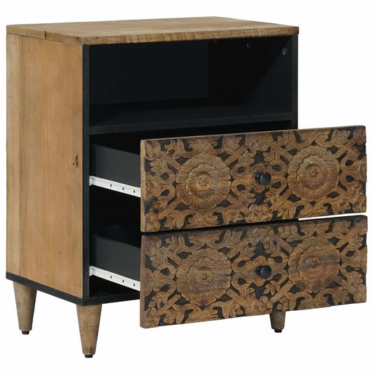 Bed cabinet Brown 50 x 33 x 60 cm Solid Mango Wood