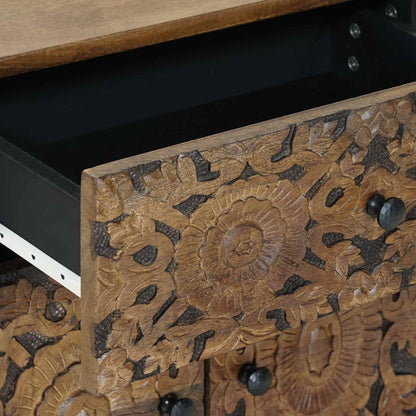 Bed cabinet Brown 50 x 33 x 60 cm Solid Mango Wood