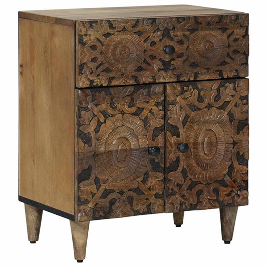 Bed cabinet Brown 50 x 33 x 60 cm Solid Mango Wood