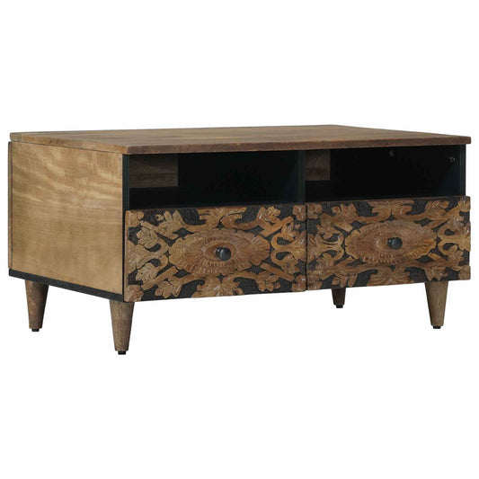 Coffee Table Brown 80 x 54 x 40 cm Solid Mango Wood