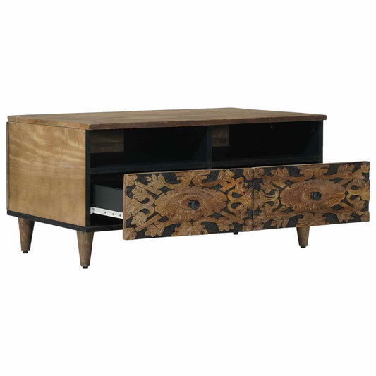 Coffee Table Brown 80 x 54 x 40 cm Solid Mango Wood