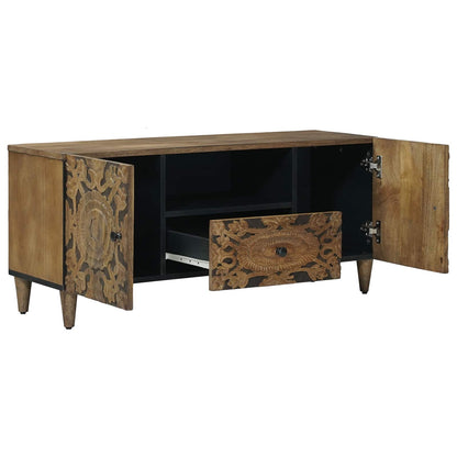 TV Cabinet with Door Brown 105 x 33.5 x 46 cm Solid Mango Wood