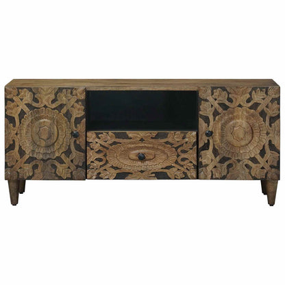 TV Cabinet with Door Brown 105 x 33.5 x 46 cm Solid Mango Wood