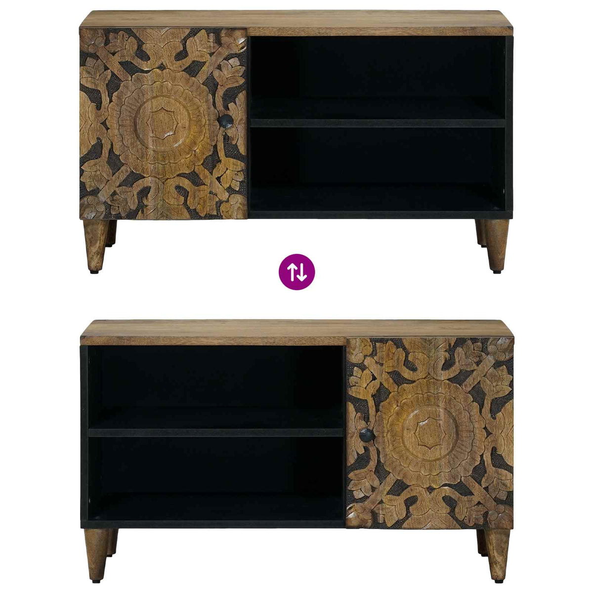TV Cabinet with Shelf Brown 80 x 31.5 x 46 cm Solid Mango Wood