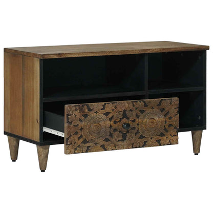 TV Cabinet with Drawer Brown 80 x 33.5 x 46 cm Solid Mango Wood