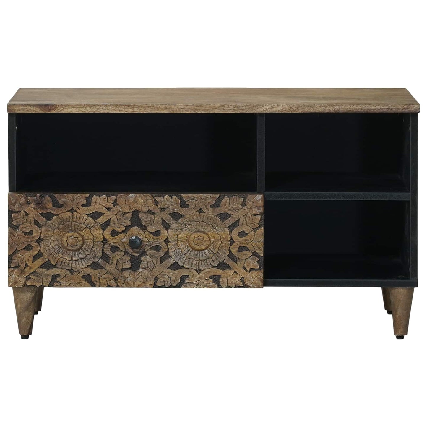 TV Cabinet with Drawer Brown 80 x 33.5 x 46 cm Solid Mango Wood