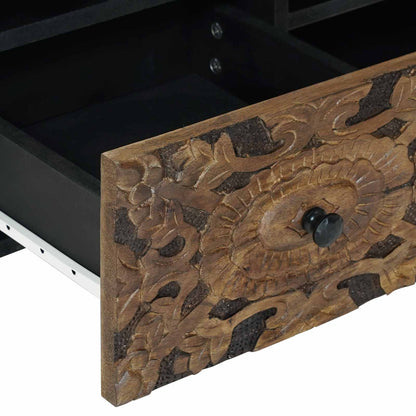TV Cabinet with Shelf Brown 100 x 33.5 x 46 cm Solid Mango Wood