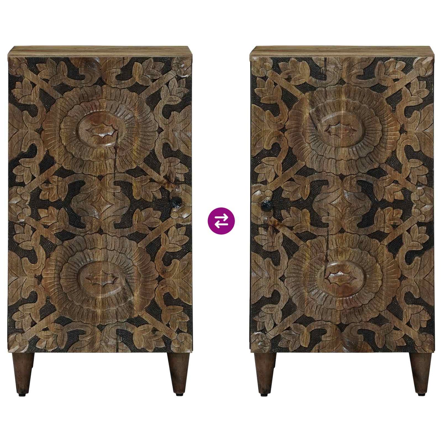 Sideboard with Storage Brown 40 x 33.5 x 75 cm Solid Mango Wood