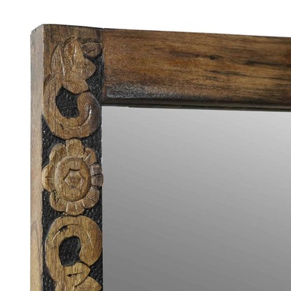 Wall Mirror Walnut Brown 70 x 50 cm Engineered Wood and Glass