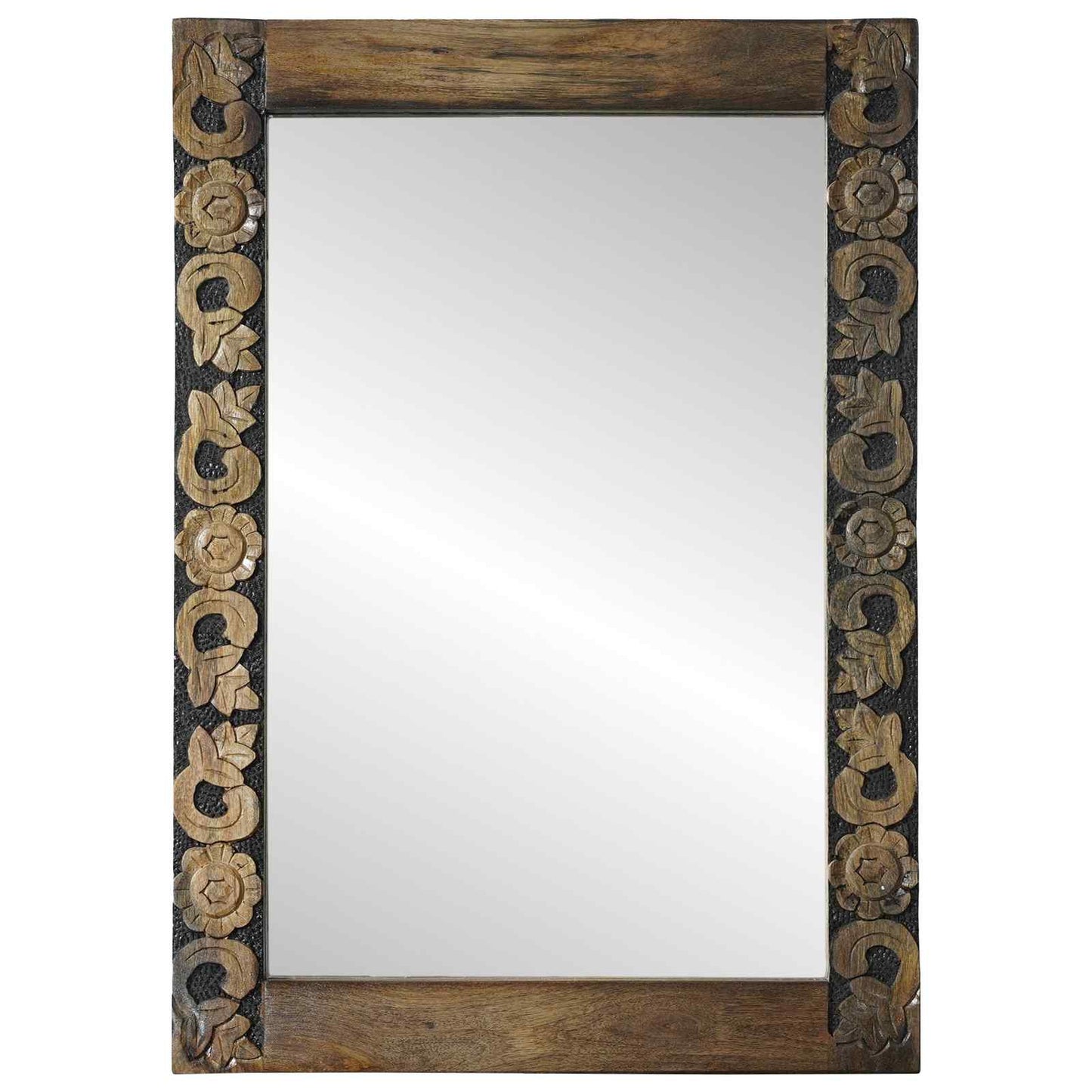 Wall Mirror Walnut Brown 70 x 50 cm Engineered Wood and Glass