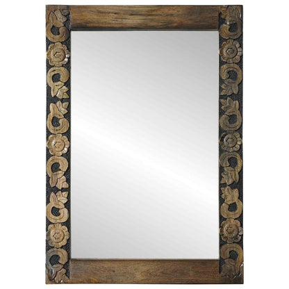 Wall Mirror Walnut Brown 70 x 50 cm Engineered Wood and Glass