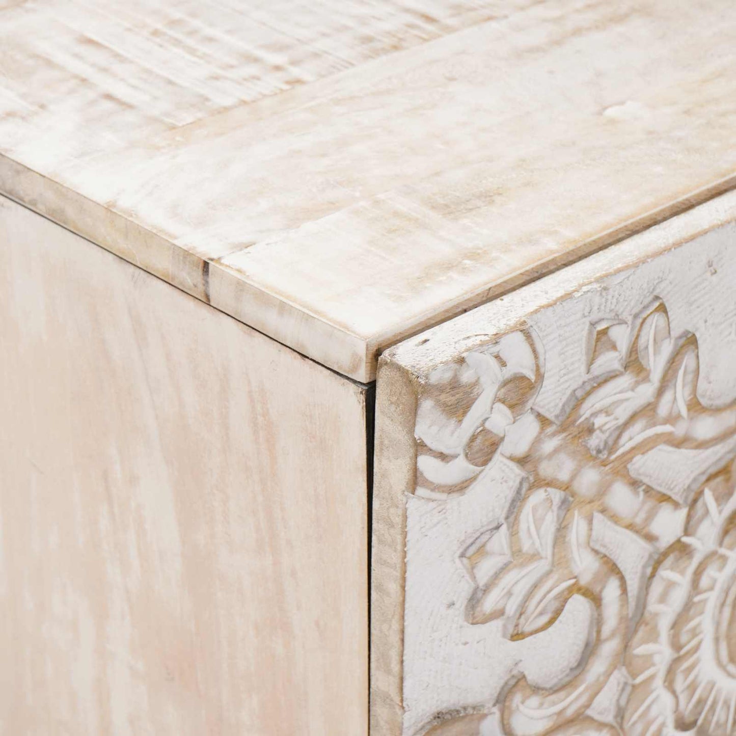 Bedside Cabinet 2 pcs White 40 x 33.5 x 46 cm Solid Mango Wood