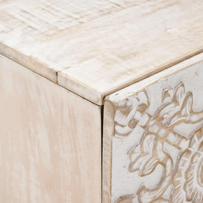 Bedside Cabinet 2 pcs White 40 x 33.5 x 46 cm Solid Mango Wood