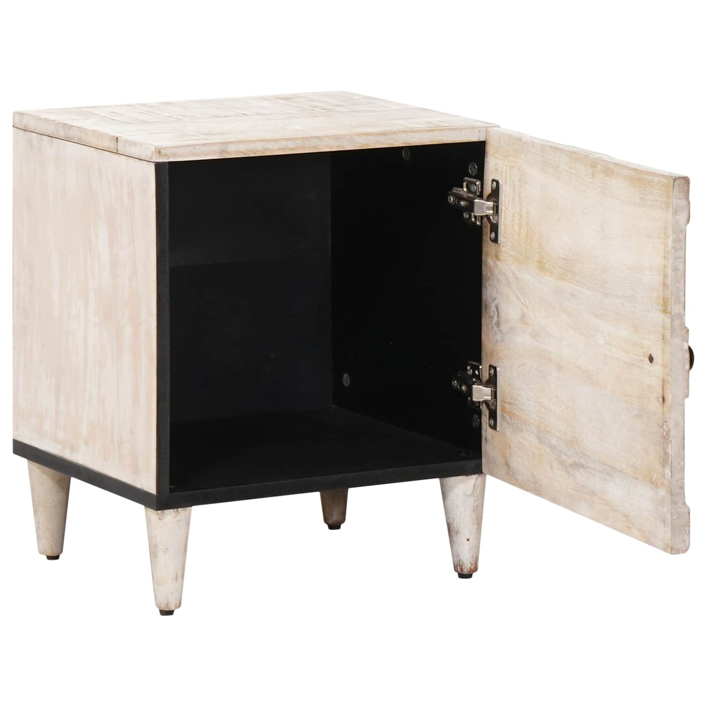 Bedside Cabinet 2 pcs White 40 x 33.5 x 46 cm Solid Mango Wood