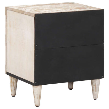 Bedside Cabinet 2 pcs White 40 x 33.5 x 46 cm Solid Mango Wood