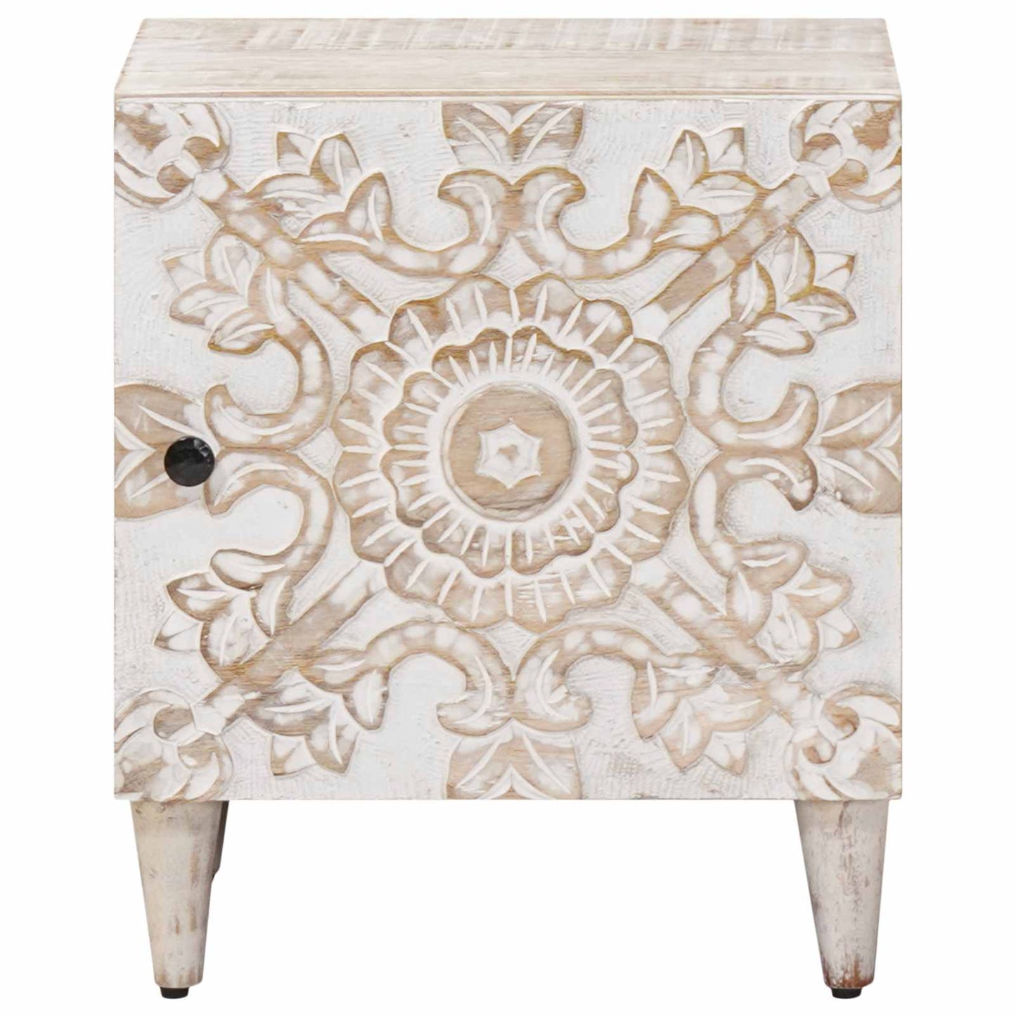 Bedside Cabinet 2 pcs White 40 x 33.5 x 46 cm Solid Mango Wood
