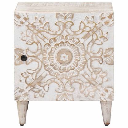 Bedside Cabinet 2 pcs White 40 x 33.5 x 46 cm Solid Mango Wood