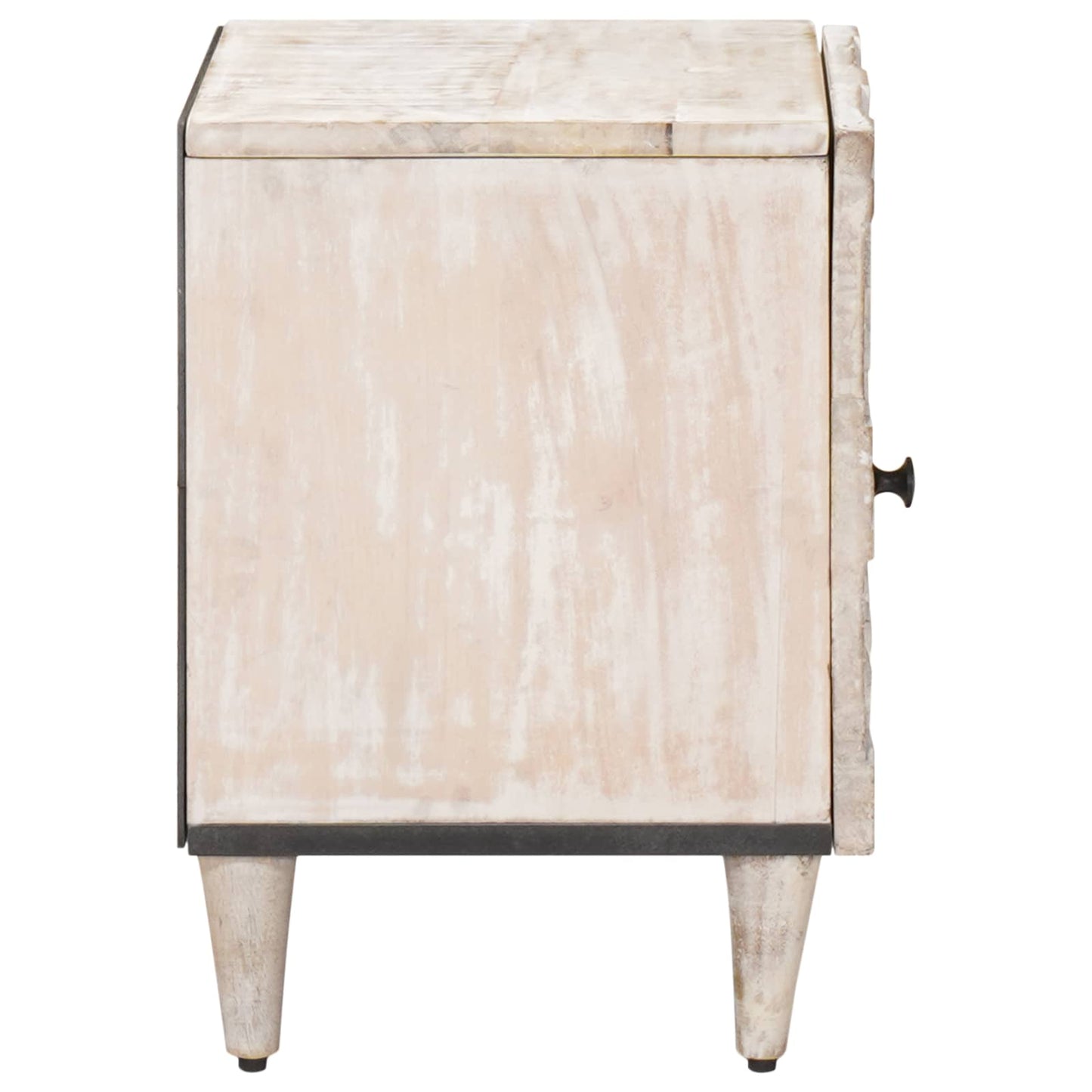 Bedside Cabinet 2 pcs White 40 x 33.5 x 46 cm Solid Mango Wood