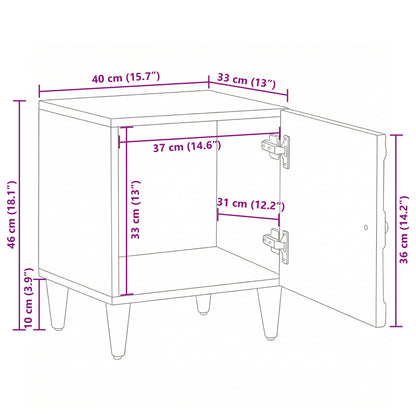 Bedside Cabinet 2 pcs White 40 x 33.5 x 46 cm Solid Mango Wood