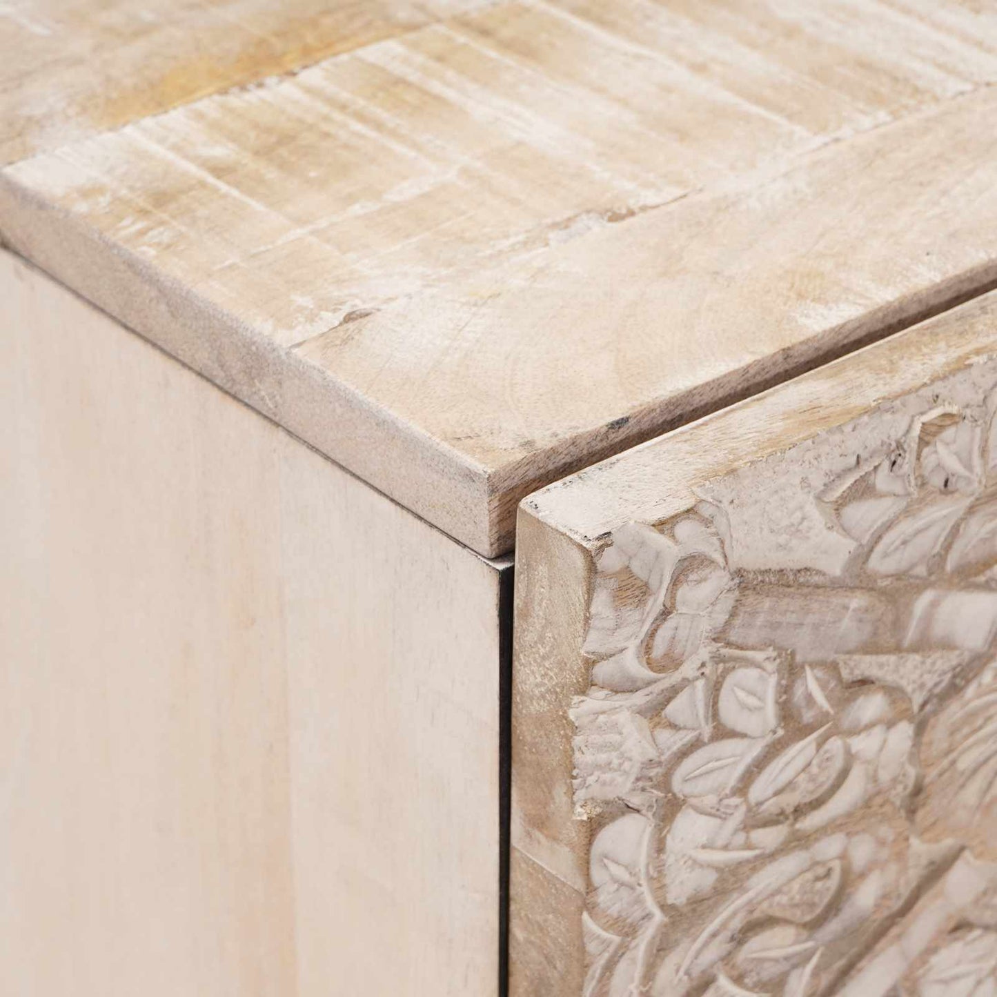 Bedside Cabinet 2 pcs White 40 x 33.5 x 46 cm Solid Mango Wood