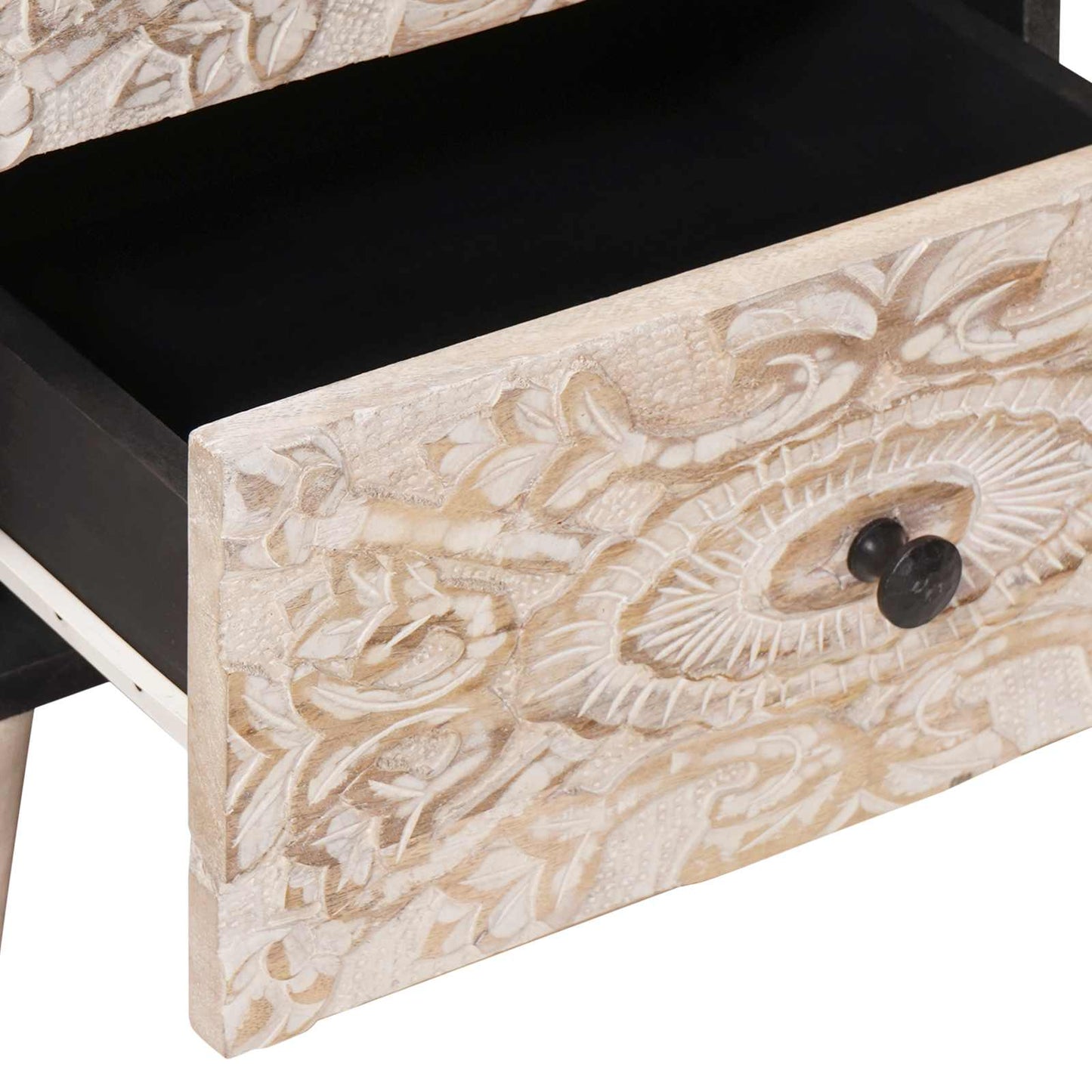 Bedside Cabinet 2 pcs White 40 x 33.5 x 46 cm Solid Mango Wood