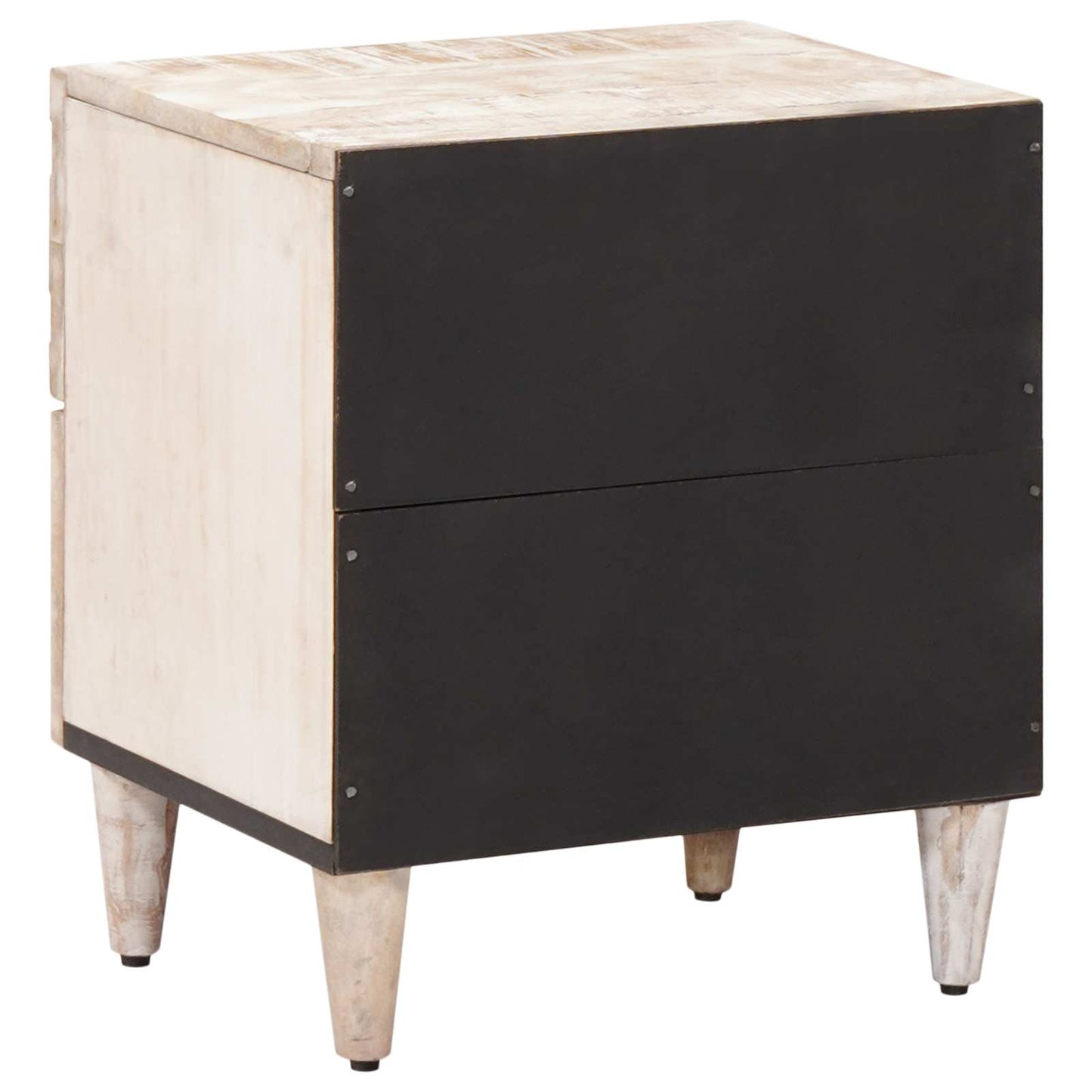 Bedside Cabinet 2 pcs White 40 x 33.5 x 46 cm Solid Mango Wood