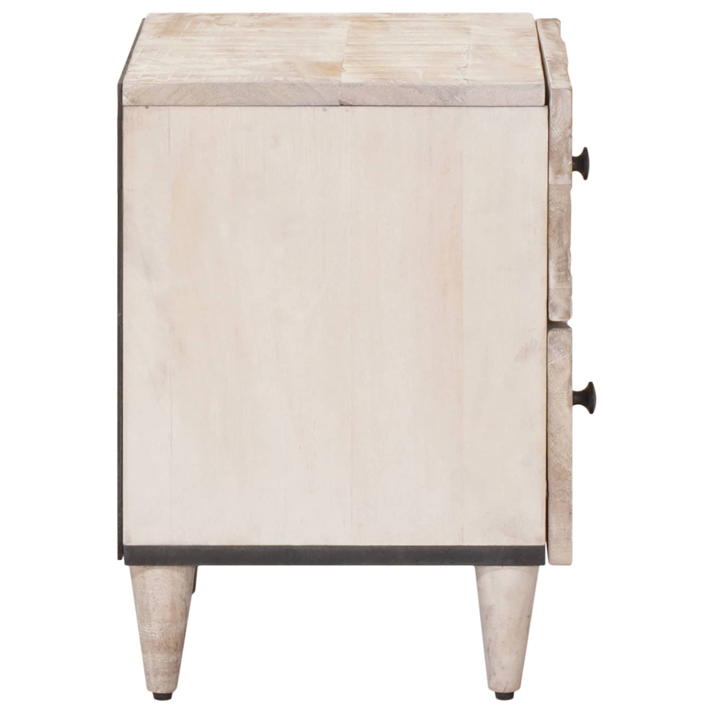 Bedside Cabinet 2 pcs White 40 x 33.5 x 46 cm Solid Mango Wood