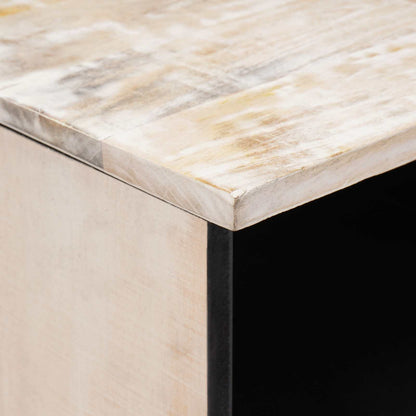 TV Cabinet White 70 x 33.5 x 46 cm Solid Mango Wood