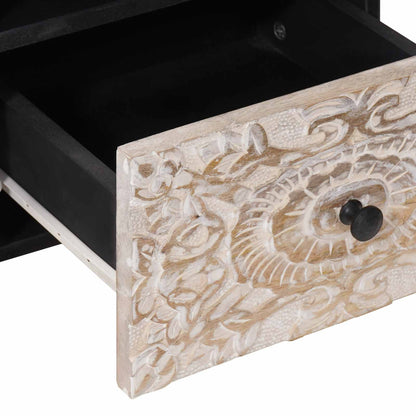 TV Cabinet White 70 x 33.5 x 46 cm Solid Mango Wood