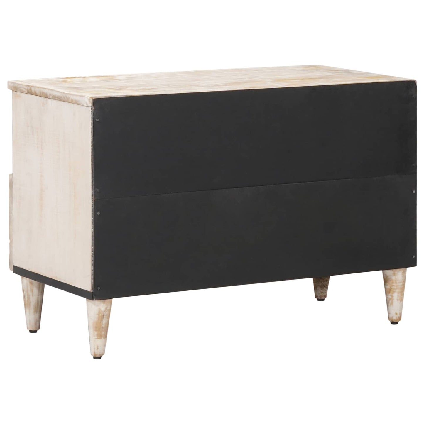 TV Cabinet White 70 x 33.5 x 46 cm Solid Mango Wood