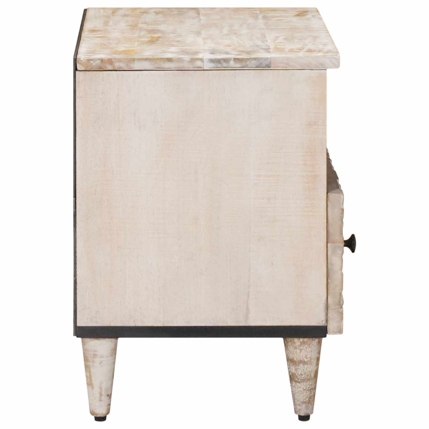 TV Cabinet White 70 x 33.5 x 46 cm Solid Mango Wood