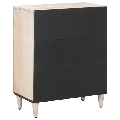 Storage Sideboard White 60 x 33.5 x 75 cm Solid Mango Wood