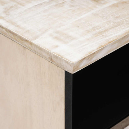 Bed cabinet 2 pcs White 40 x 33 x 46 cm Solid Mango Wood