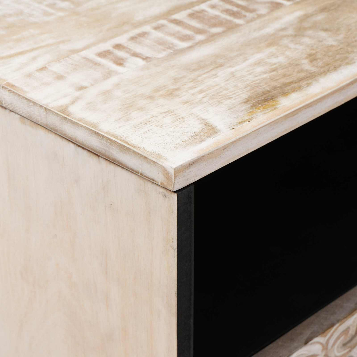 Bed cabinet White 50 x 33 x 60 cm Solid Mango Wood