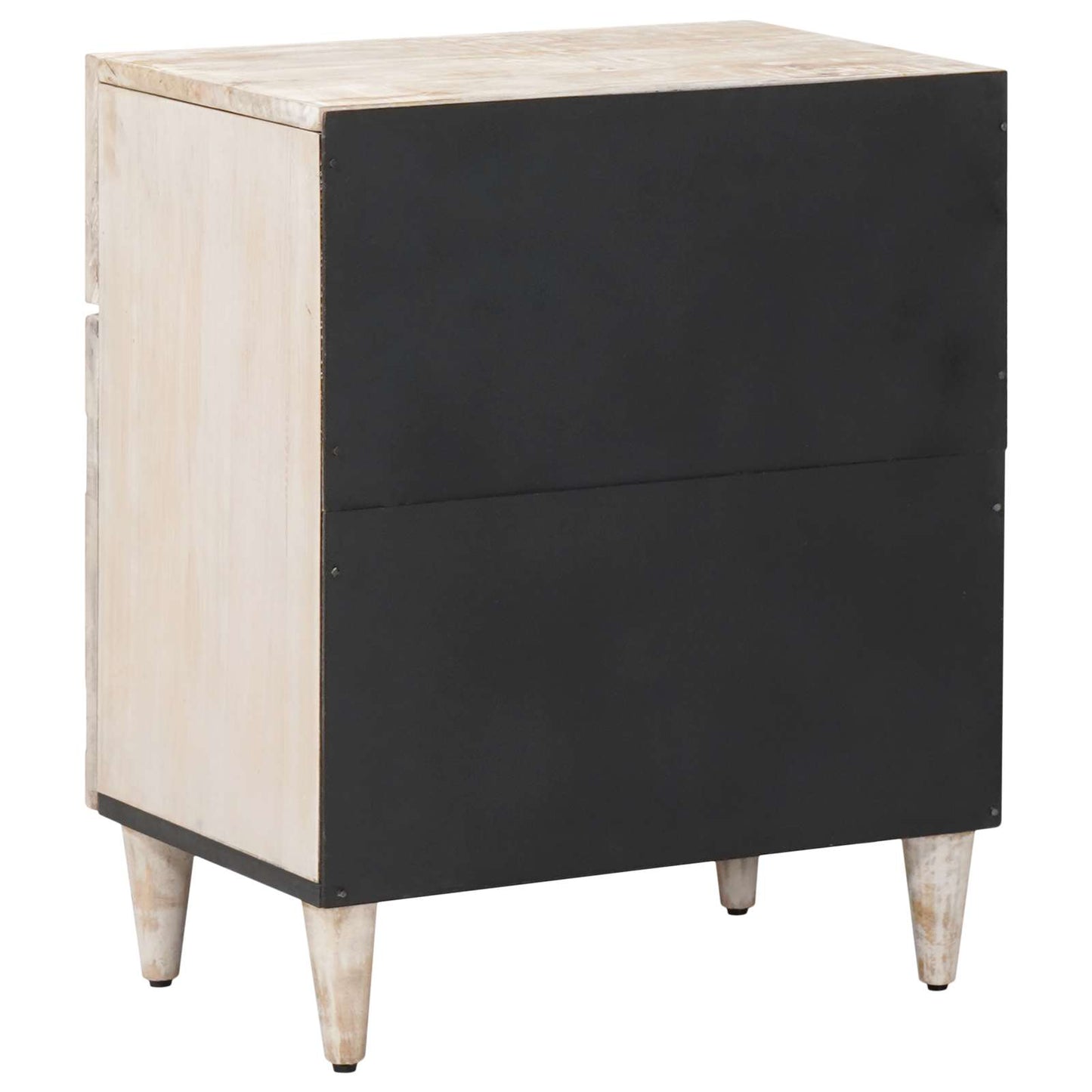 Bed cabinet with Drawer White 50 x 33 x 60 cm Solid Mango Wood