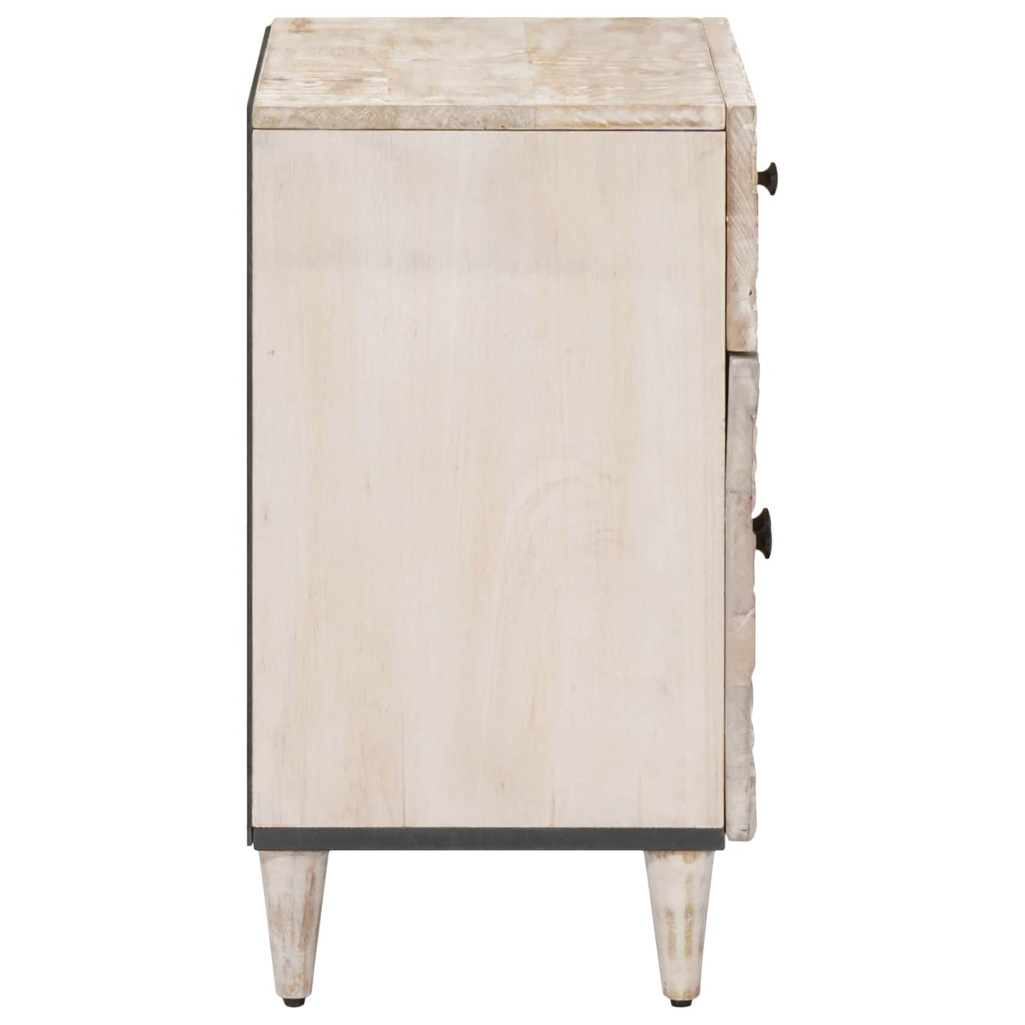Bed cabinet with Drawer White 50 x 33 x 60 cm Solid Mango Wood