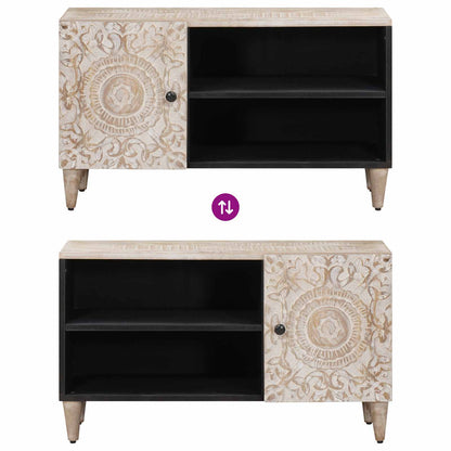 TV Cabinet with Shelf White 80 x 31.5 x 46 cm Solid Mango Wood