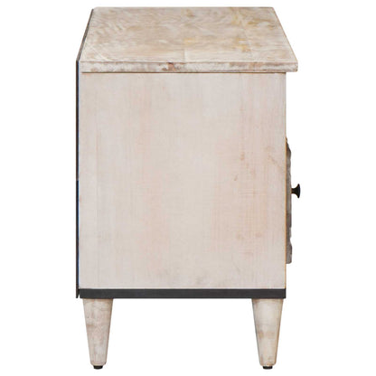 TV Cabinet with Shelf White 100 x 33.5 x 46 cm Solid Mango Wood