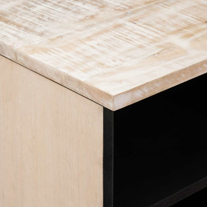 TV Cabinet White 80 x 33.5 x 46 cm Solid Mango Wood