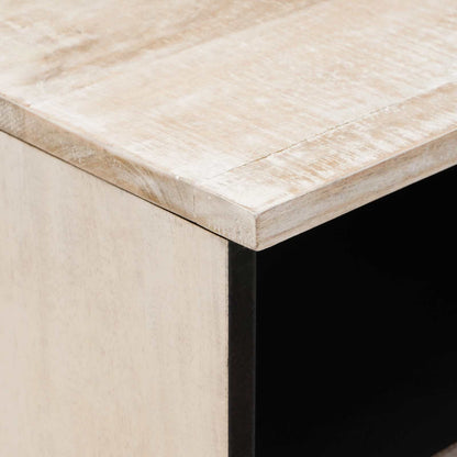TV Cabinet with Shelf White 100 x 33.5 x 46 cm Solid Mango Wood