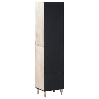 Bathroom Cabinet White 38 x 33.5 x 160 cm Solid Mango Wood