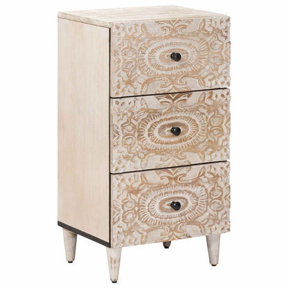 Sideboard with Drawer White 40 x 33.5 x 75 cm Solid Mango Wood