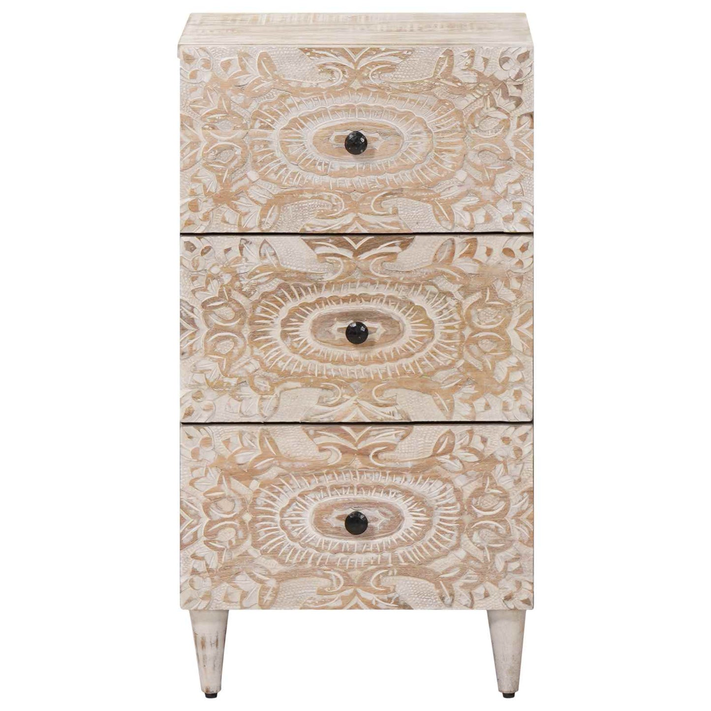 Sideboard with Drawer White 40 x 33.5 x 75 cm Solid Mango Wood