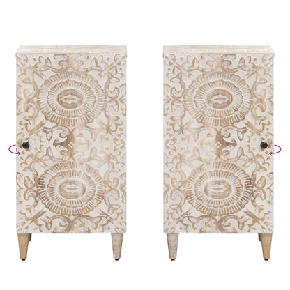 Sideboard with Storage White 40 x 33.5 x 75 cm Solid Mango Wood