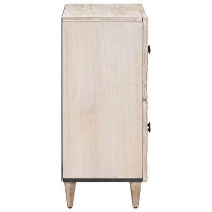 Sideboard with Storage White 60 x 33.5 x 75 cm Solid Mango Wood