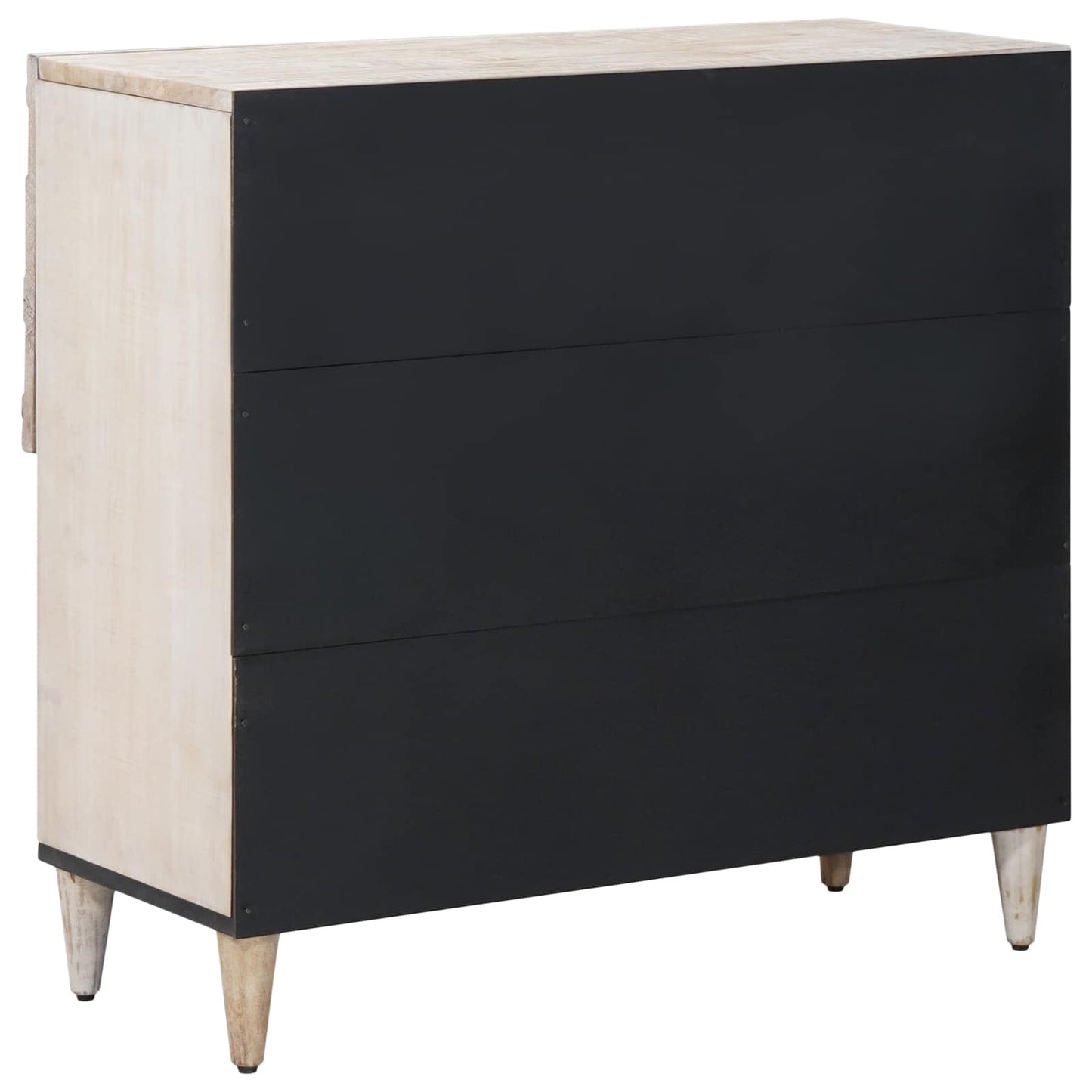 Sideboard with Storage White 80 x 33.5 x 75 cm Solid Mango Wood