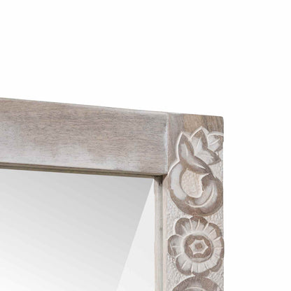 Wall Mirror Rectangular White 70 x 50 cm Solid Mango Wood