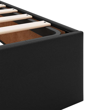 Ottoman Bed Frame without Mattress Black Super King Faux Leather