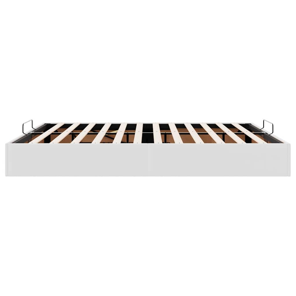 Ottoman Bed Frame without Mattress White Super King Faux Leather