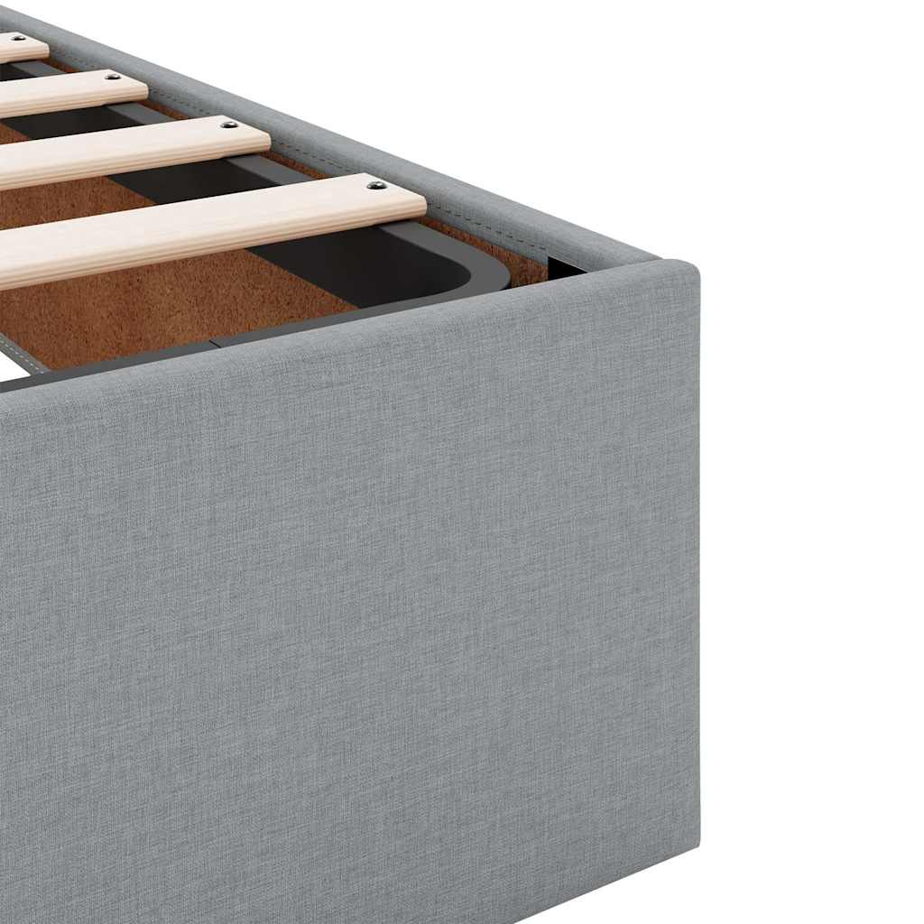 Ottoman Bed Frame without Mattress Light Grey Single Fabric